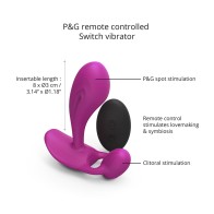 Witty Rechargeable Remote-Controlled Silicone P & G Vibrator