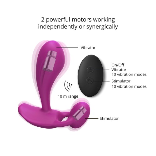 Witty Rechargeable Remote-Controlled Silicone P & G Vibrator