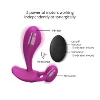 Witty Rechargeable Remote-Controlled Silicone P & G Vibrator