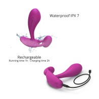 Witty Rechargeable Remote-Controlled Silicone P & G Vibrator