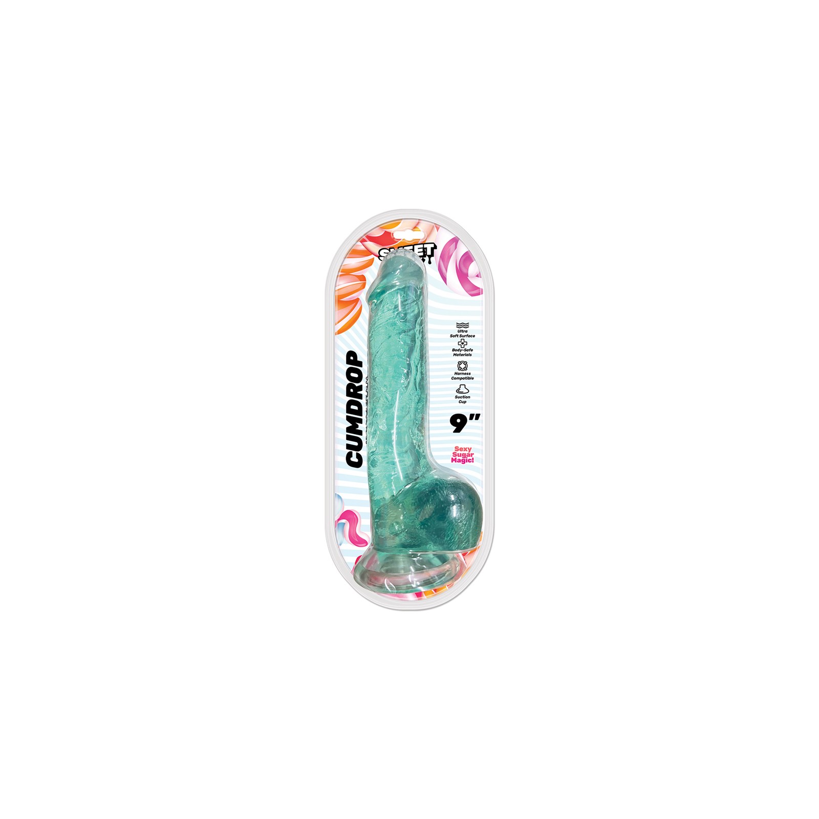 Dildo Jelly Bendable Cumdrop Aqua