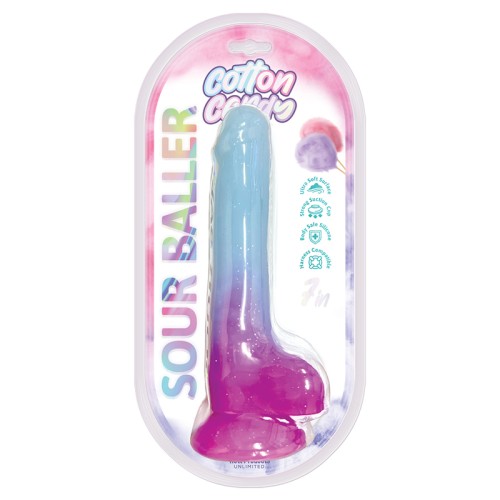 Cotton Candy Sour Baller 7 Inch Silicone Dildo