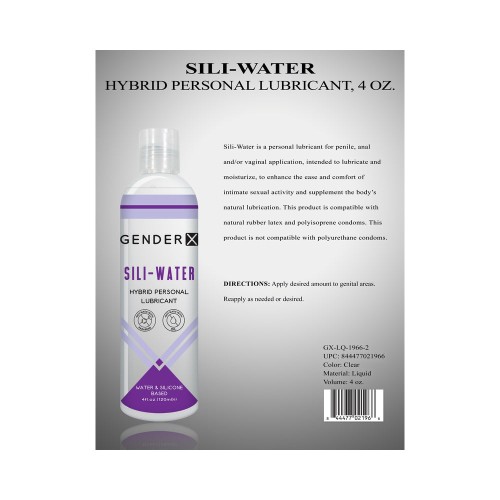 Lubricante Personal Híbrido Gender X Sili-Water - Deslizamiento Suave