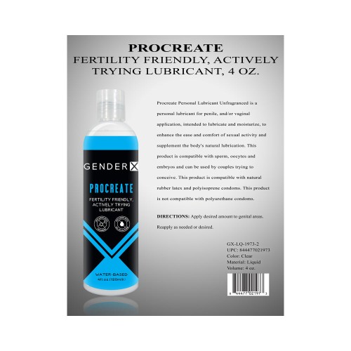 Gender X Procreate Water-Based Lubricant for Fertility