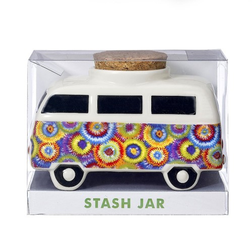 Flower Burst Vintage Bus Stash Jar