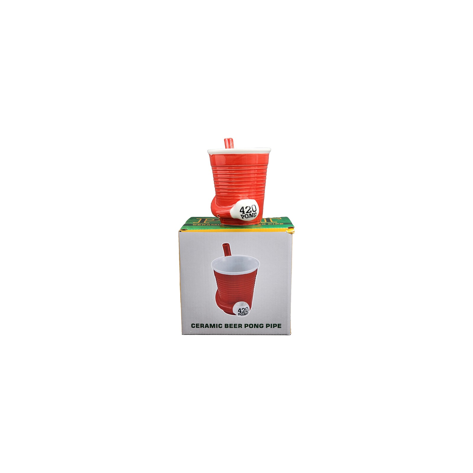 Red Beer Pong '420 Pong' Mug - Fun Party Accessory