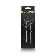 Bound Gunmetal Nipple Clamps for Sensual Pleasure