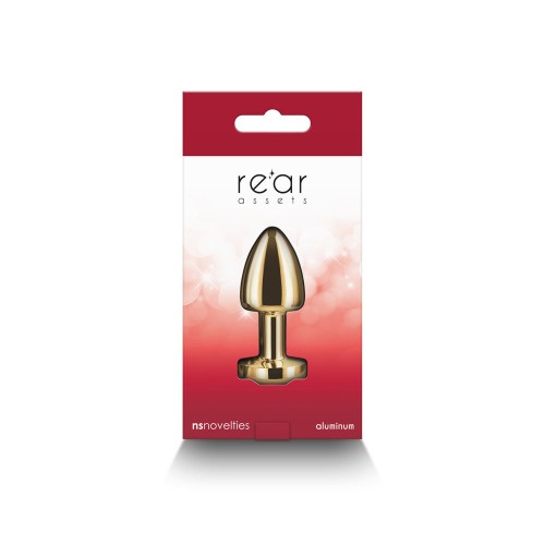 Rear Assets Petite Metal Anal Plug Gold/Red