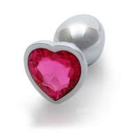 Ouch! Heart Gem Small Butt Plug with Jewel Base