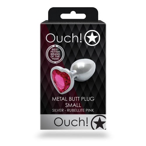 Ouch! Heart Gem Small Butt Plug with Jewel Base