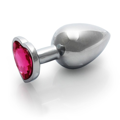 Ouch! Medium Heart Gem Butt Plug for Temperature Play