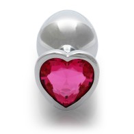 Ouch! Medium Heart Gem Butt Plug for Temperature Play