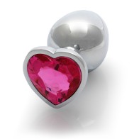 Ouch! Medium Heart Gem Butt Plug for Temperature Play