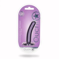 Dildo G-Spot de Silicona Suave Ouch! 5 in. Morado Metalizado