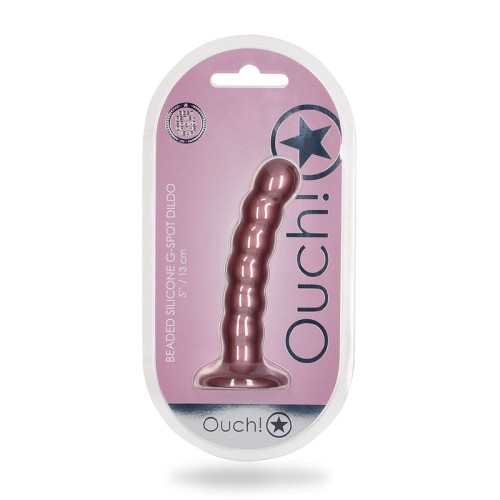 Beaded Silicone G-Spot Dildo in Rose Gold