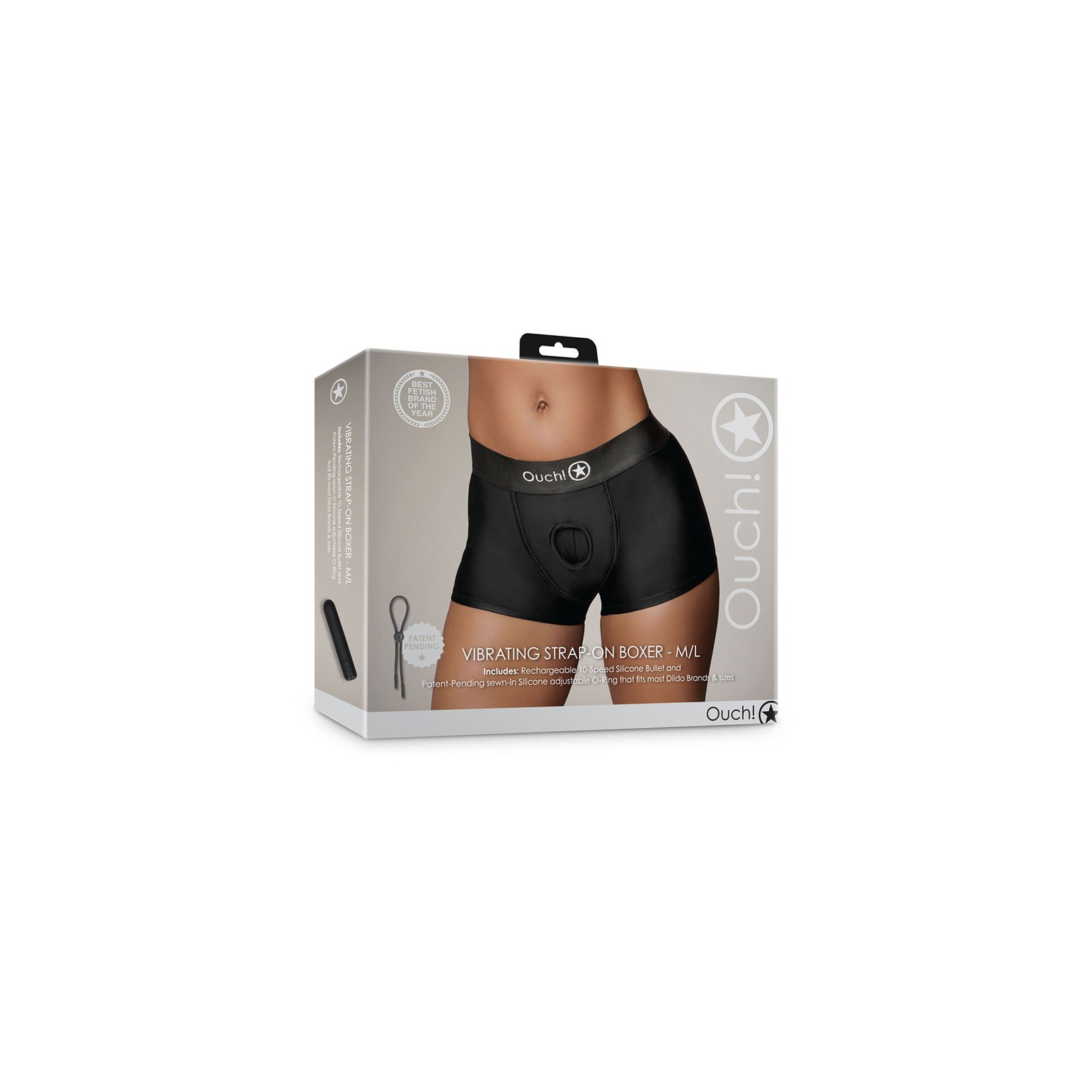 Boxer Strap-On Vibrante Ouch! Negro