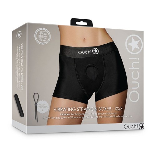 Boxer Strap-on Vibrante Ouch! Negro