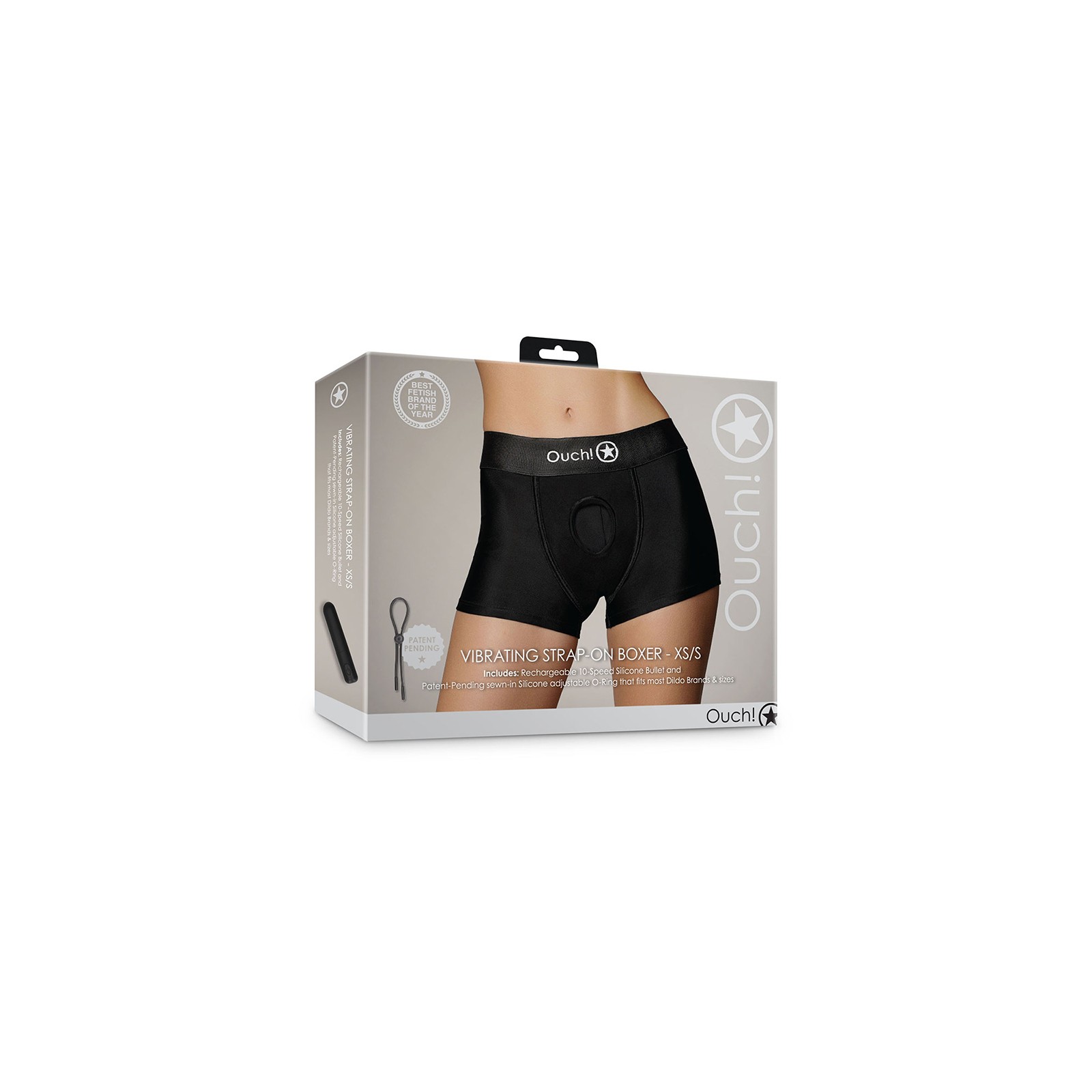 Boxer Strap-on Vibrante Ouch! Negro