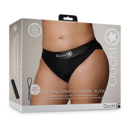 Ouch! XL/2XL Vibrating Strap-on Hipster Black