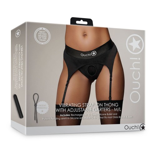 Ouch! Adjustable Strap-On Thong with Vibrator