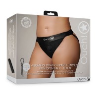 Ouch! Vibrating Strap-on Panty with Open Back for Exciting Play