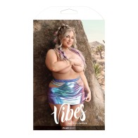 Fantasía Lencería Vibes Falda Holográfica Talla Plus