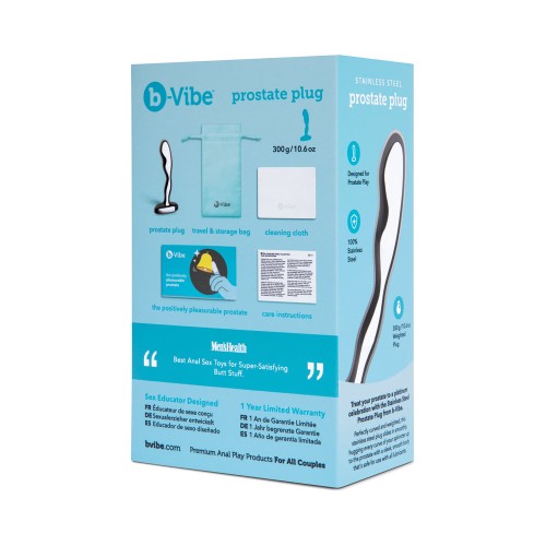 Plug Prostático de Acero Inoxidable b-Vibe para Placer Máximo