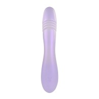 Playboy Thrusting Warming Silicone Dual Stimulation Vibrator Opal