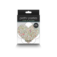 Pretty Pasties Corazón & Flor Brillantes - 2 Pares