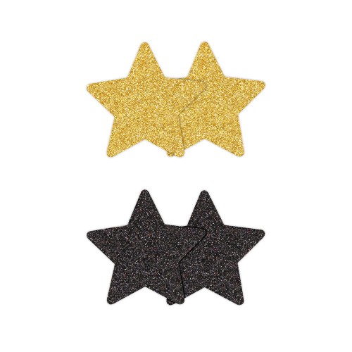 Pretty Pasties Estrellas Brillantes Negro/Dorado