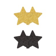 Pretty Pasties Estrellas Brillantes Negro/Dorado