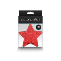 Pretty Pasties Estrellas Brillantes - Rojo/Silver 2 Piezas