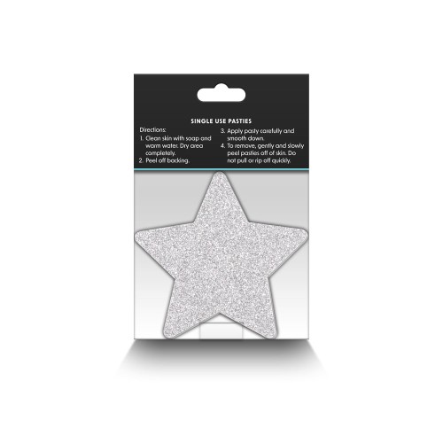 Pretty Pasties Estrellas Brillantes - Rojo/Silver 2 Piezas