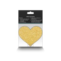 Pretty Pasties Glitter Hearts Black/Gold - Body Decoration