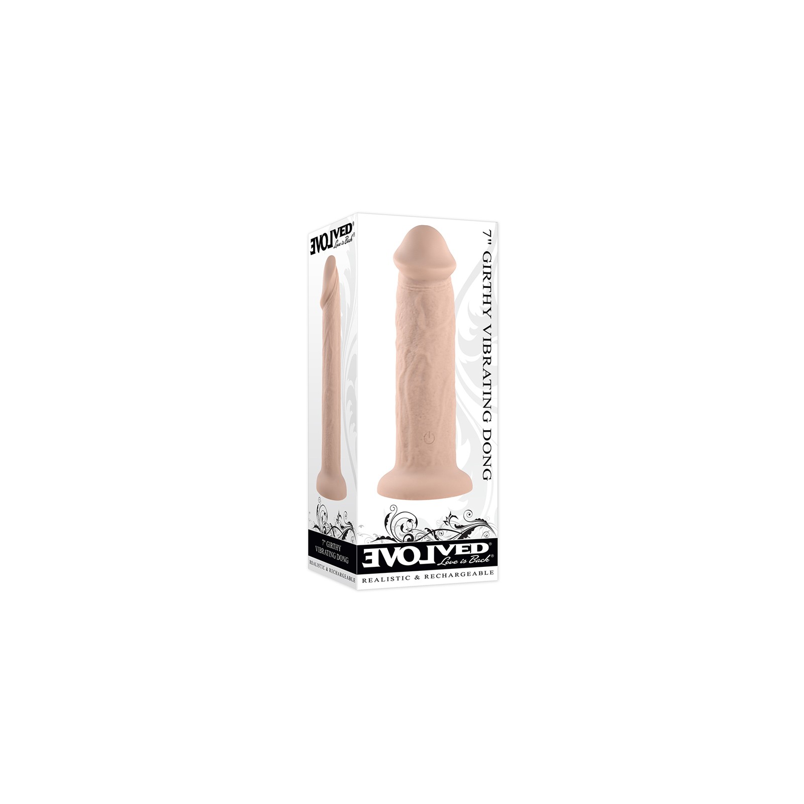 Evolved Girthy Rechargeable 7 in. Vibrating Silicone Dildo Light