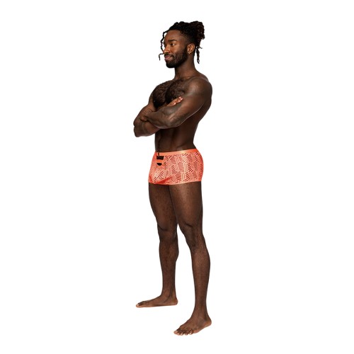 Male Power Rude Awakening Cheeky Cutout Shorts in Neon Orange