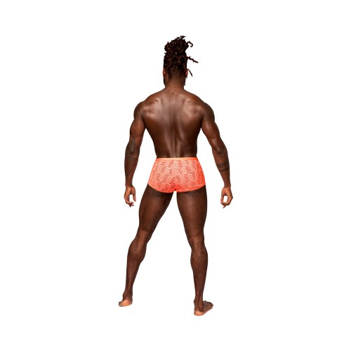 Male Power Rude Awakening Cheeky Cutout Shorts in Neon Orange