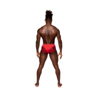 Male Power Sassy Lace Bikini Pouch Sólido Rojo