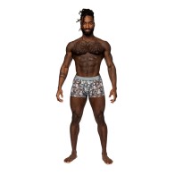 Male Power Sheer Prints Seamless Sheer Short