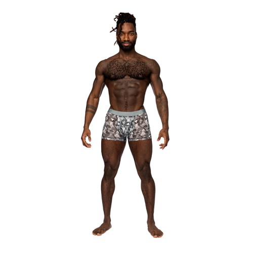 Male Power Seamless Sheer Shorts Optical Print