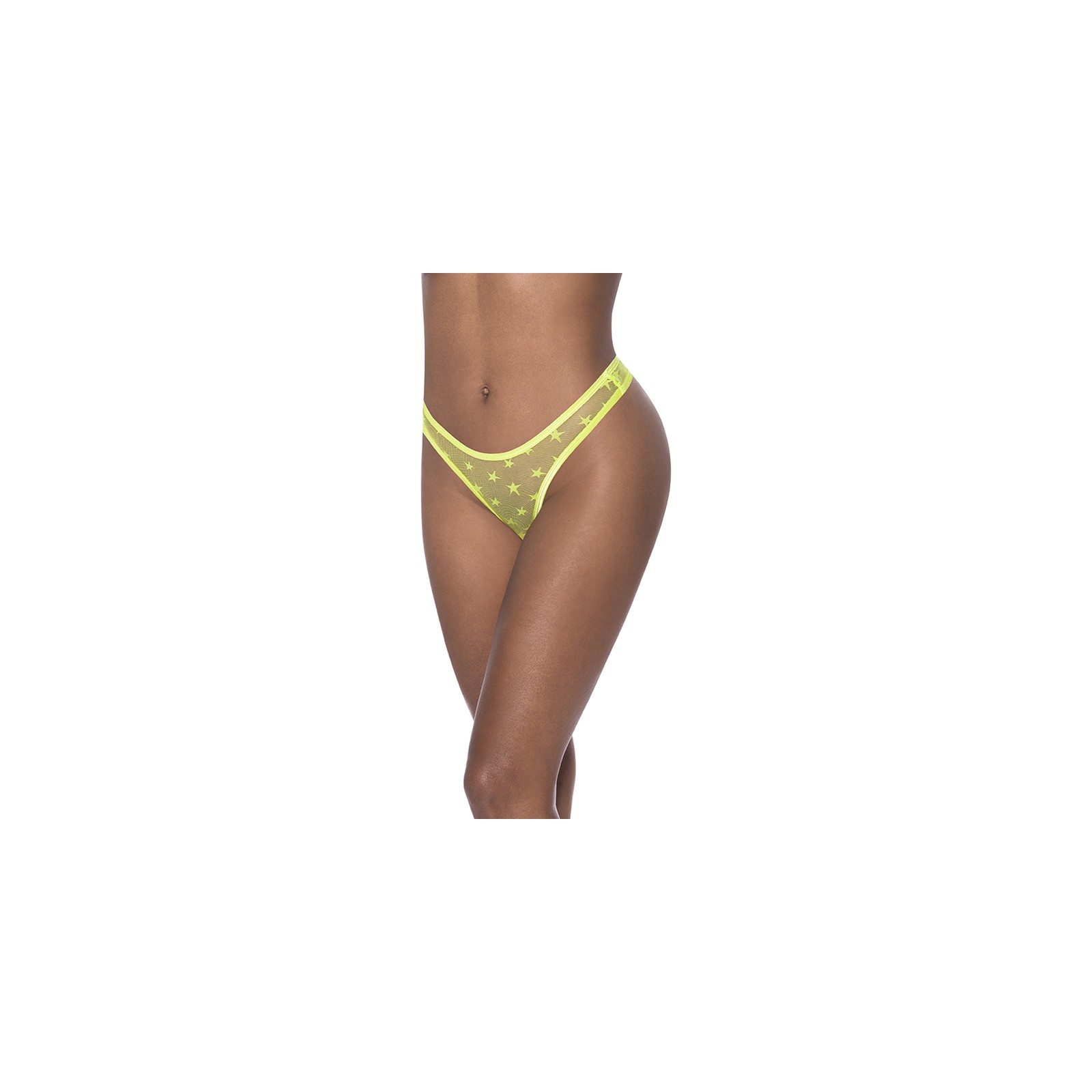 Magic Silk Love Star High Leg Tanga Neon Chartreuse