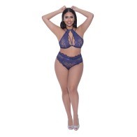 Conjunto Halter y Cinta de Encaje Magic Silk Berrylicious - Talla Reina