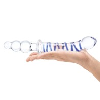 Glas Twister Dildo de Vidrio Dual 10 in.