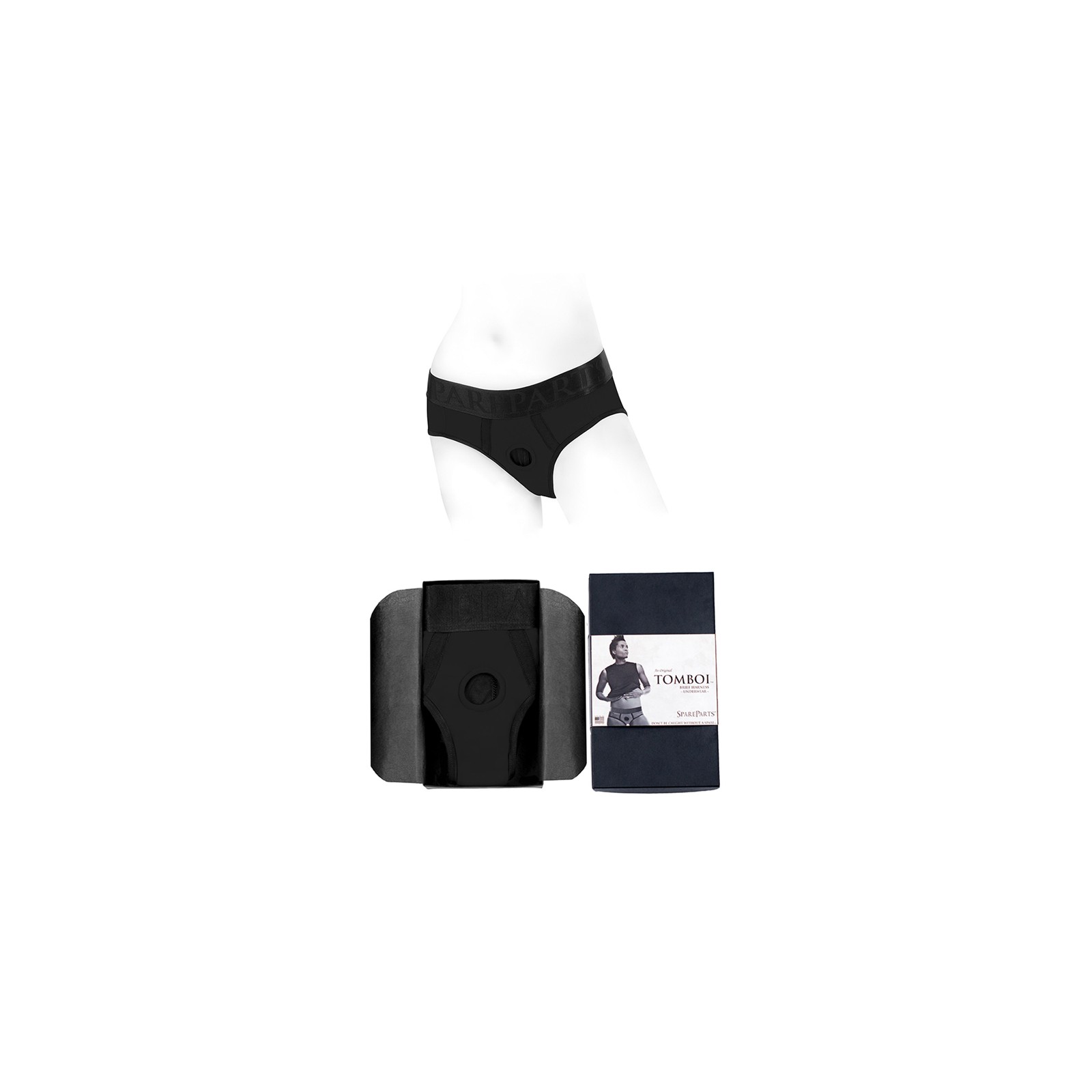 Arnés Tomboi Nylon Briefs Negro