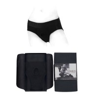 Tanga Harness Tomboi de Rayón Negro Talla M