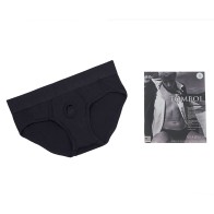 Tanga Harness Tomboi de Rayón Negro Talla M