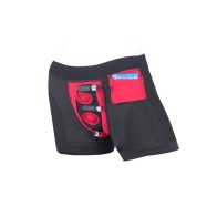 SpareParts Tomboii Nylon Boxer Briefs Harness - Black/Red XXS