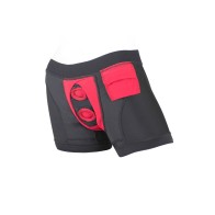 SpareParts Tomboii Nylon Boxer Briefs Harness - Black/Red XXS