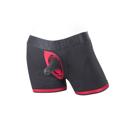 Boxer Tomboii de Nylon con Arnés Negro/Rojo Talla XL