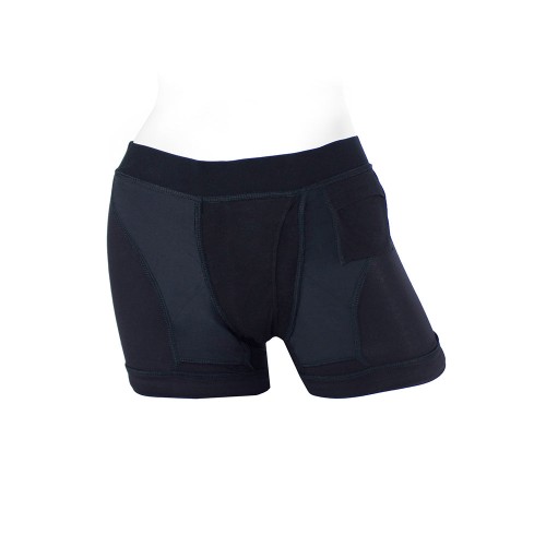 Boxer Briefs con Arnés Tomboii Rayon - Negro XL